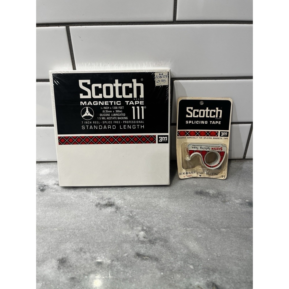 Sealed Vintage Recording Tape Scotch Magnetic 111 3M 5"Reel  1/4" x 1200 feet